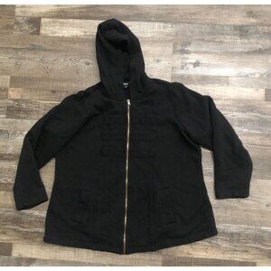 Torrid Womens Size 1X Full Zip Black Hooded Jacket